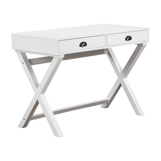 Washburn Chic Campaign Writing Desk in White Finish, WHB5011-WH