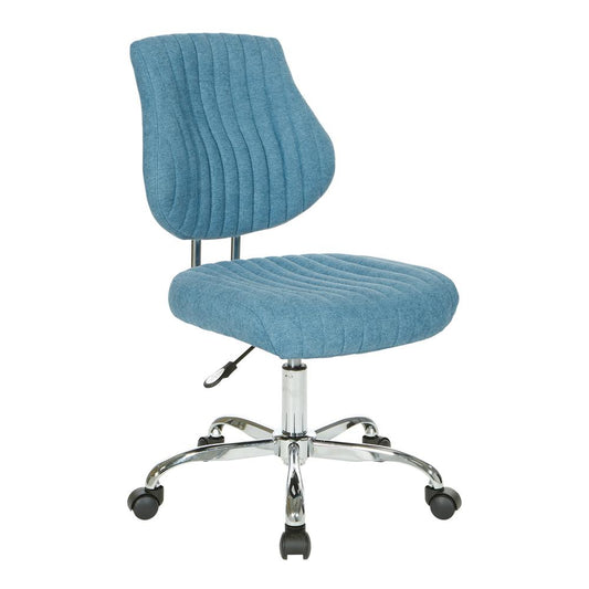 Sunnydale Office Chair in Sky Fabric with Chrome Base, SNN26-E18