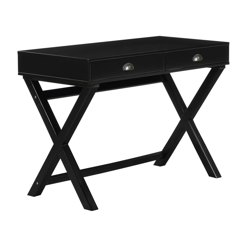 Washburn Chic Campaign Writing Desk in Black Finish, WHB5011-BK