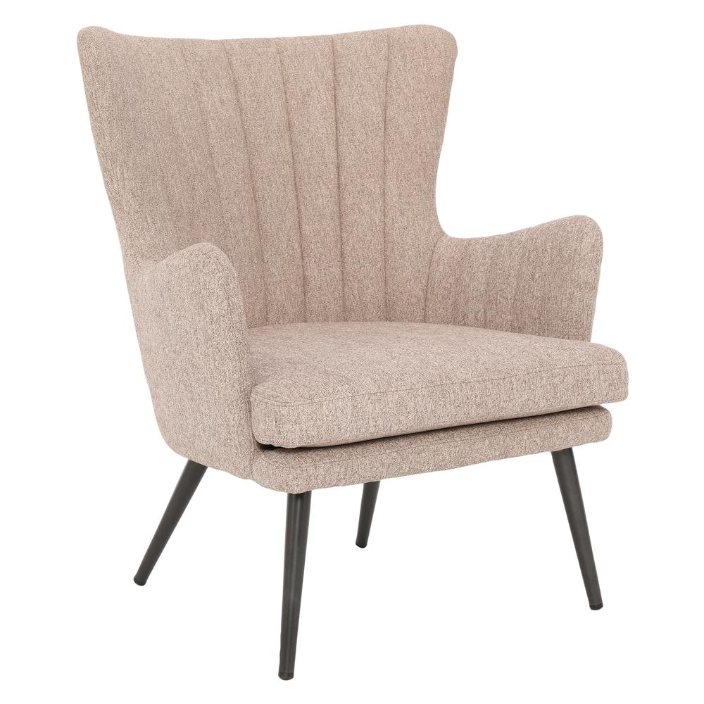 Jenson Accent Chair with Cappuccino Fabric and Grey Legs, JEN-914