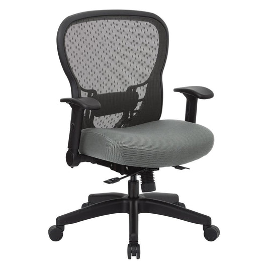 R2 SpaceGrid Back Chair with Memory Foam Mesh Seat and Height Adjustable Flip Arms, 529-M3R2N6F2-2M