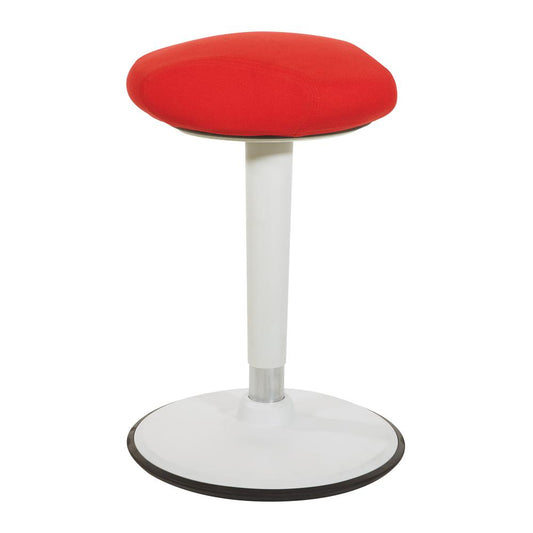 Active Perch Seat with White Frame and Red Fabric 24"-34", ACT1010-9