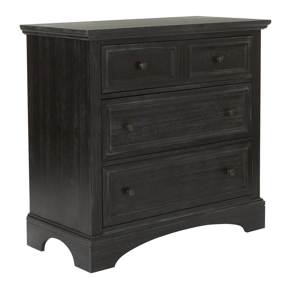 Farmhouse Basics 3 Drawer Chest in Rustic Black, BP-4200-04B