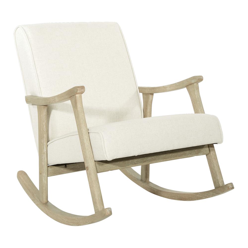 Gainsborough Rocker in Linen Fabric with Brushed Finish Base, GANB-L32