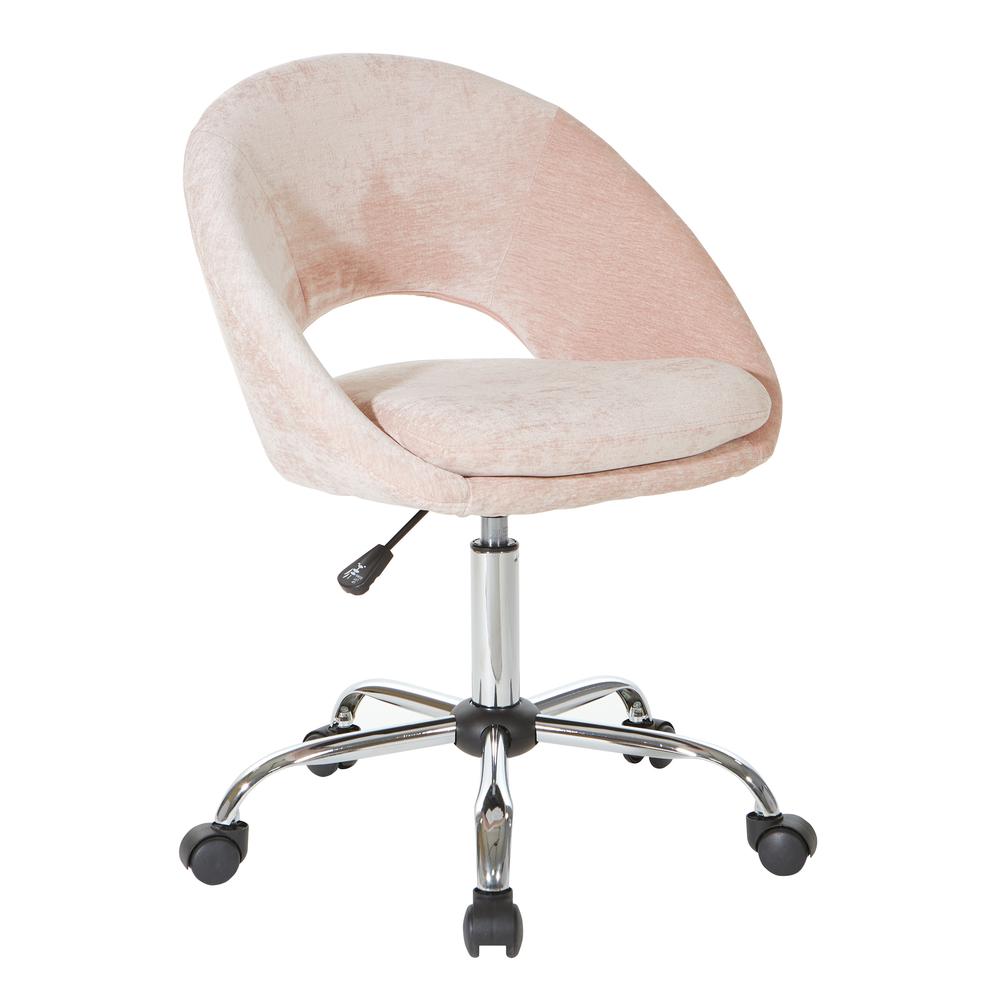 Milo Height Adjustable Home Office Chair in Durable Micro-Fiber Blush Velvet, ML26SA-V3