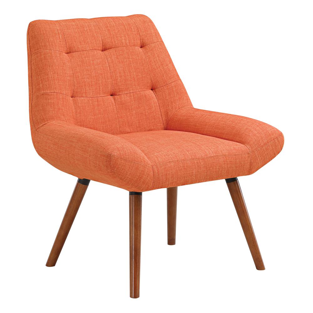 Calico Accent Chair in Tangerine Fabric with Amber Legs, CLC-M5