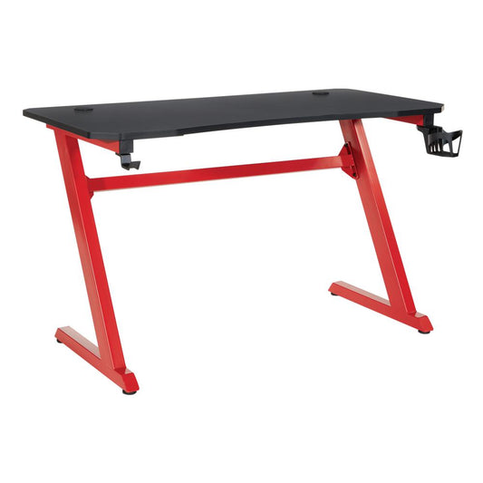 Ghost Battlestation Gaming Desk  in Matte Black Top and Red Legs, GST25-RD