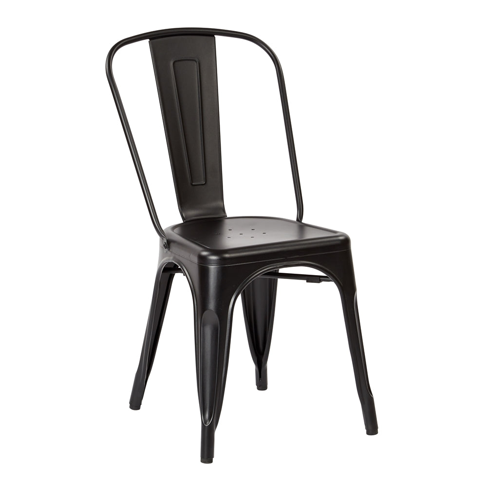 Bristow Armless Chair, Matte Black, 2 Pack