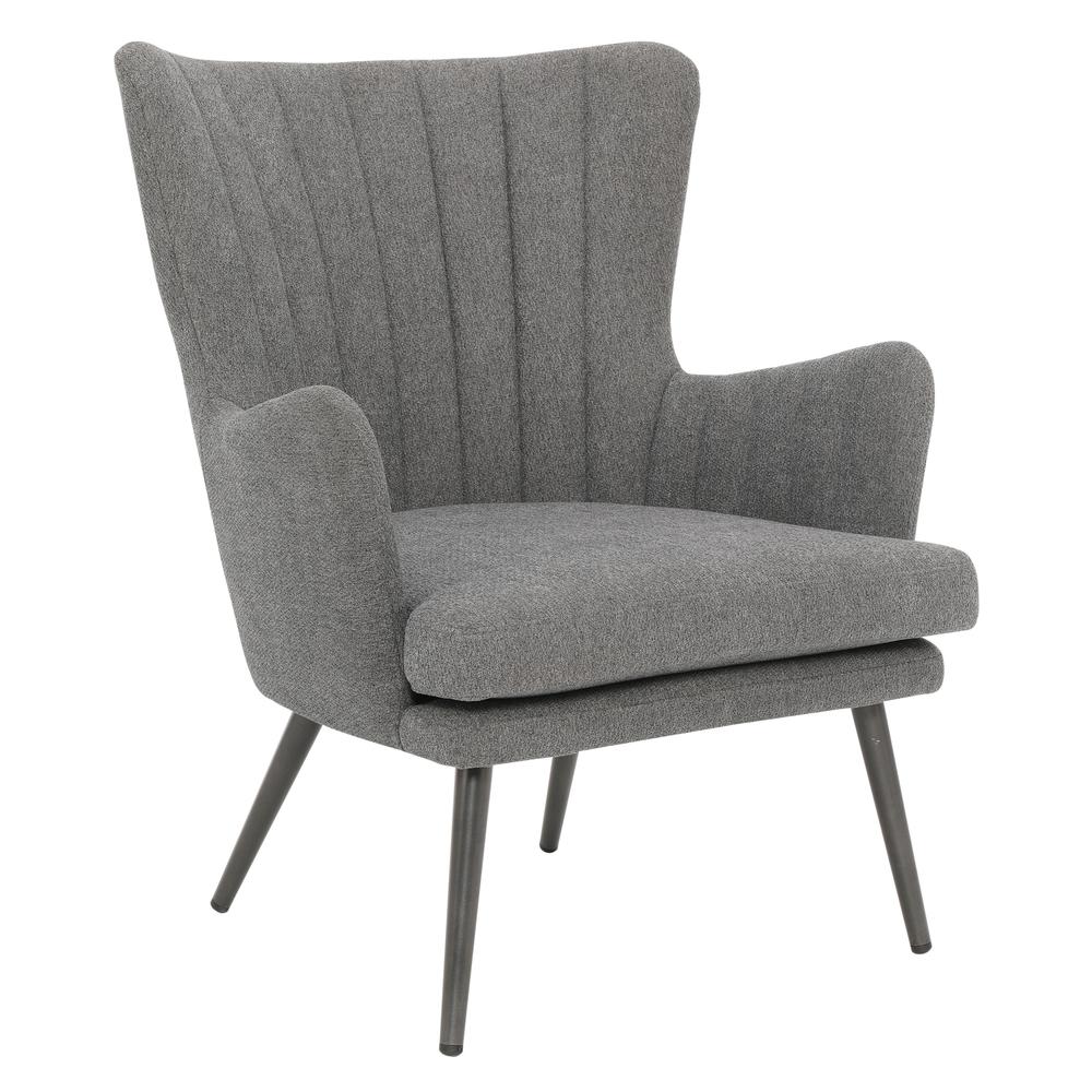 Jenson Accent Chair with Charcoal Fabric and Grey Legs, JEN-9124