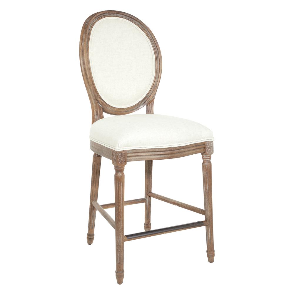 Lillian Counter Stool with Linen Fabric in Brushed Frame K/D 26", LLA26-L32