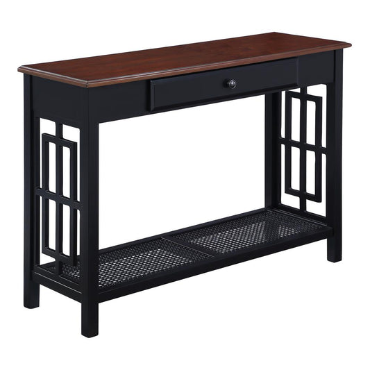 Oxford Foyer Table, Black Frame / Cherry Top