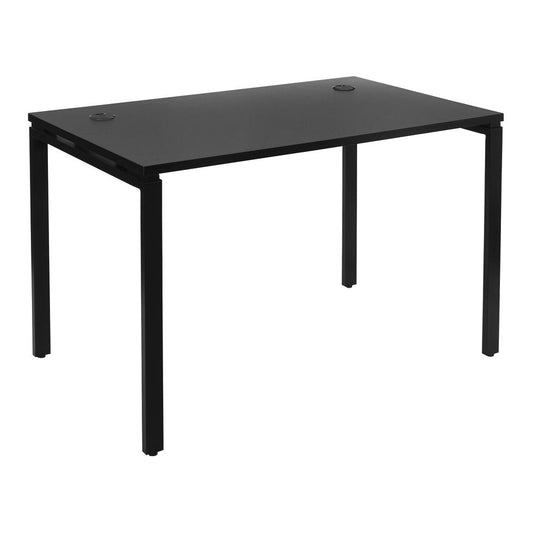 48" Writing Desk with Black Laminate Top and Black Finish Metal Legs, PRD3048D-BLK