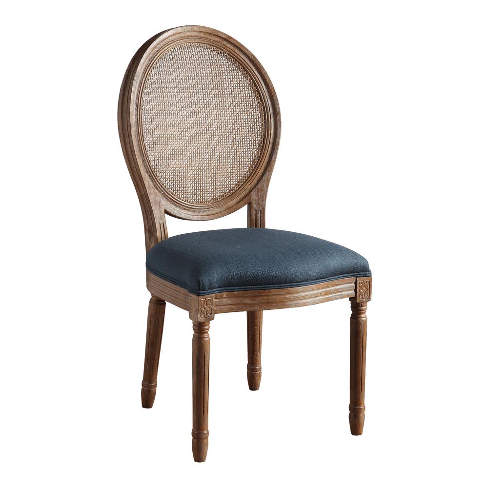 Stella Cane Back Chair in Azure Fabric, STE-K14