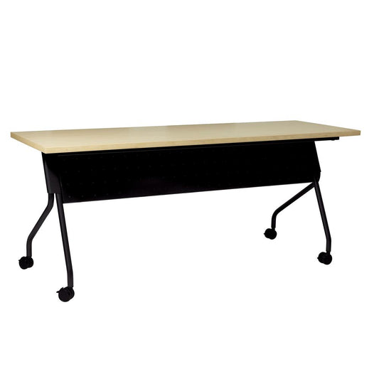 6' Training Table 72 X 24 Maple Top Black Frame Kd, 84226BP