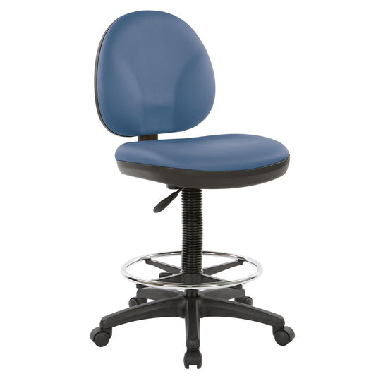 Sculptured Seat and Back Drafting Chair in Dillon Blue, DC550-R105