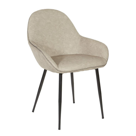 Piper Chair in Fog Fabric with Black Frame, PPR-P54