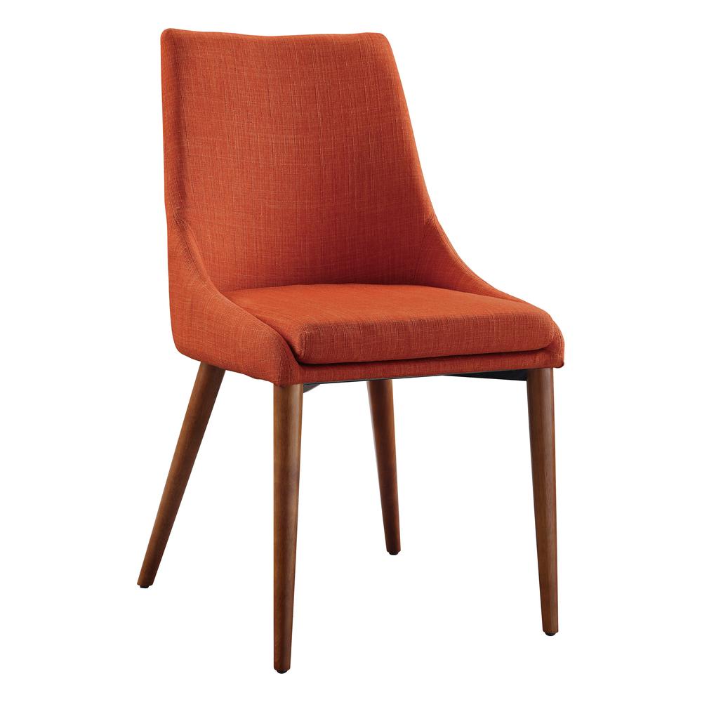 Palmer Mid-Century Modern Fabric Dining Accent Chair in Tangerine Fabric 2 Pack, PAM2-M5