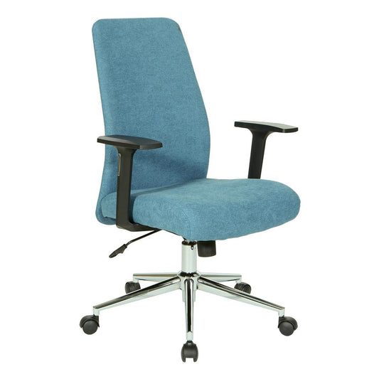 Evanston Office Chair in Sky Fabric with Chrome Base, EVA26-E18