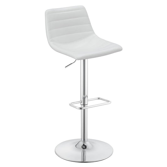 Araceli Adjustable Stool 2-Pack in White Faux Leather