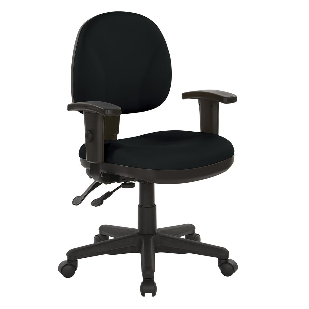 Sculptured Ergonomic Managers Chair in Dillon Black, 8180-R107