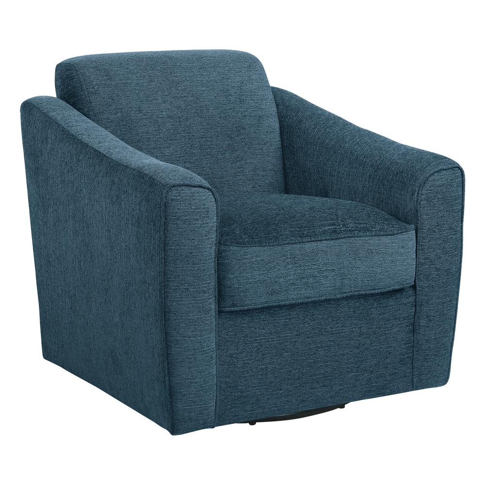 Cassie Swivel Arm Chair in Navy Fabric, CSS-N21