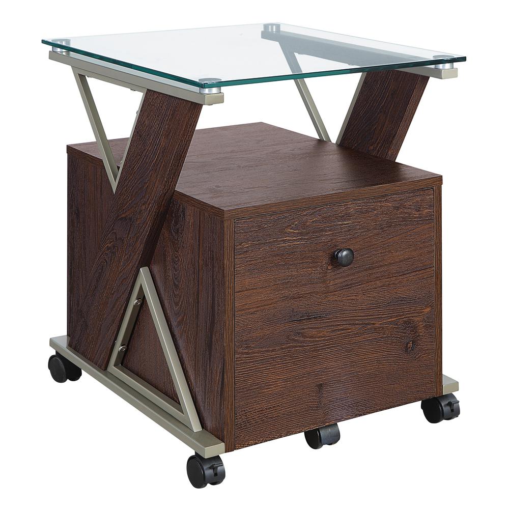 Zenos Mobile File Cabinet with Casters in Traditional Cherry