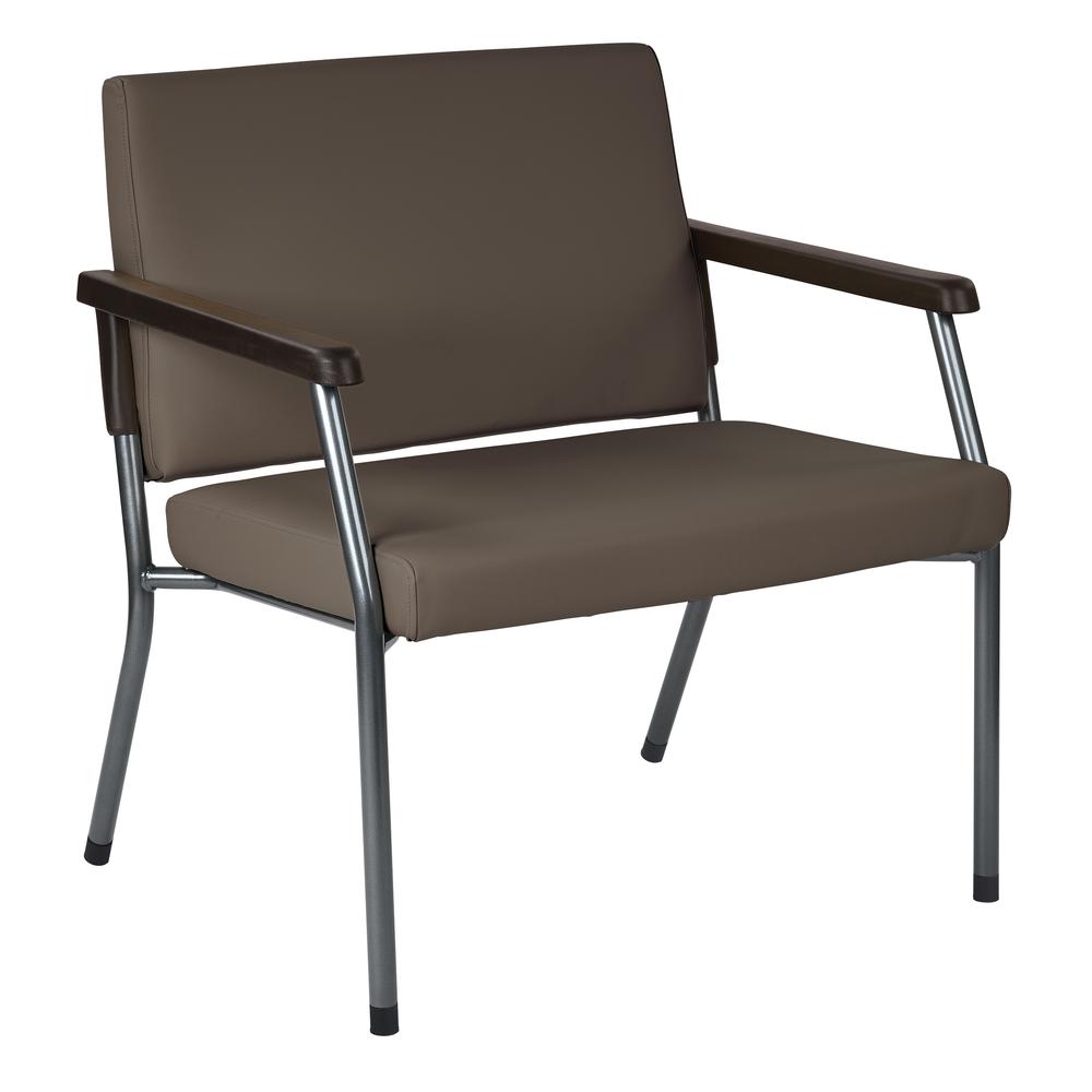 Bariatric Big & Tall Chair in Dillion Graphite Fabric with Soft PU Arms, Sturdy Metal Frame and Metal Back Bar Re-enforcement, BC9603-R111