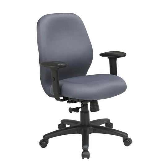 Mid Back 2-to-1 synchro Tilt Chair with 2 -Way Adjustable Soft padded Arms in Icon Grey fabric, 3121-226