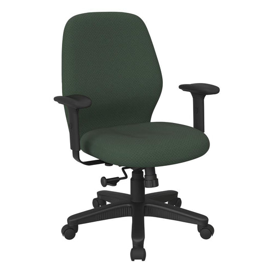 Mid Back 2-to-1 synchro Tilt Chair with 2 -Way Adjustable Soft padded Arms in Interlinkg Laguna fabric, 3121-106