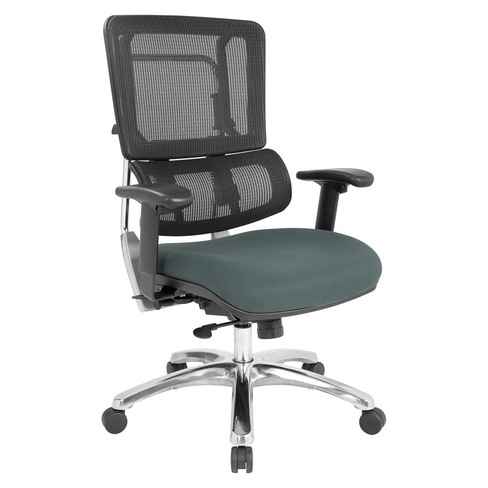 Vertical Black Mesh Back Chair in Grey Mesh, 99662C-2M