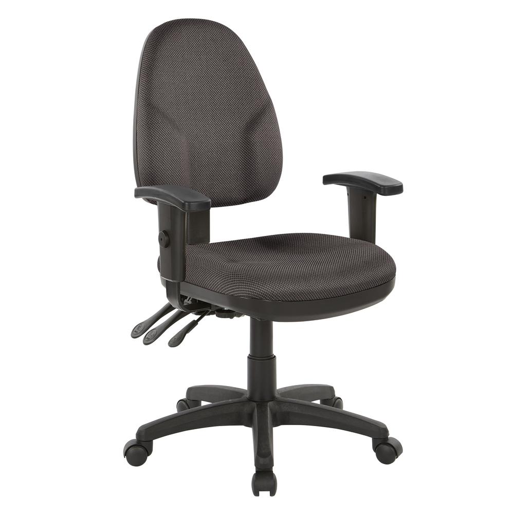 Dual Function Ergonomic Chair with Adjustable Back Height in Diamond Shale Fabric, 36427-295