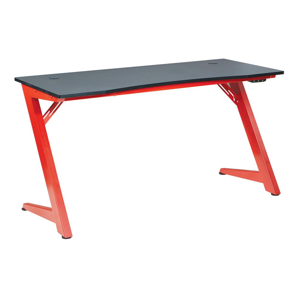 Beta Battlestation Gaming Desk with Black Carbon Top and Matt Red Legs, BET25-RD