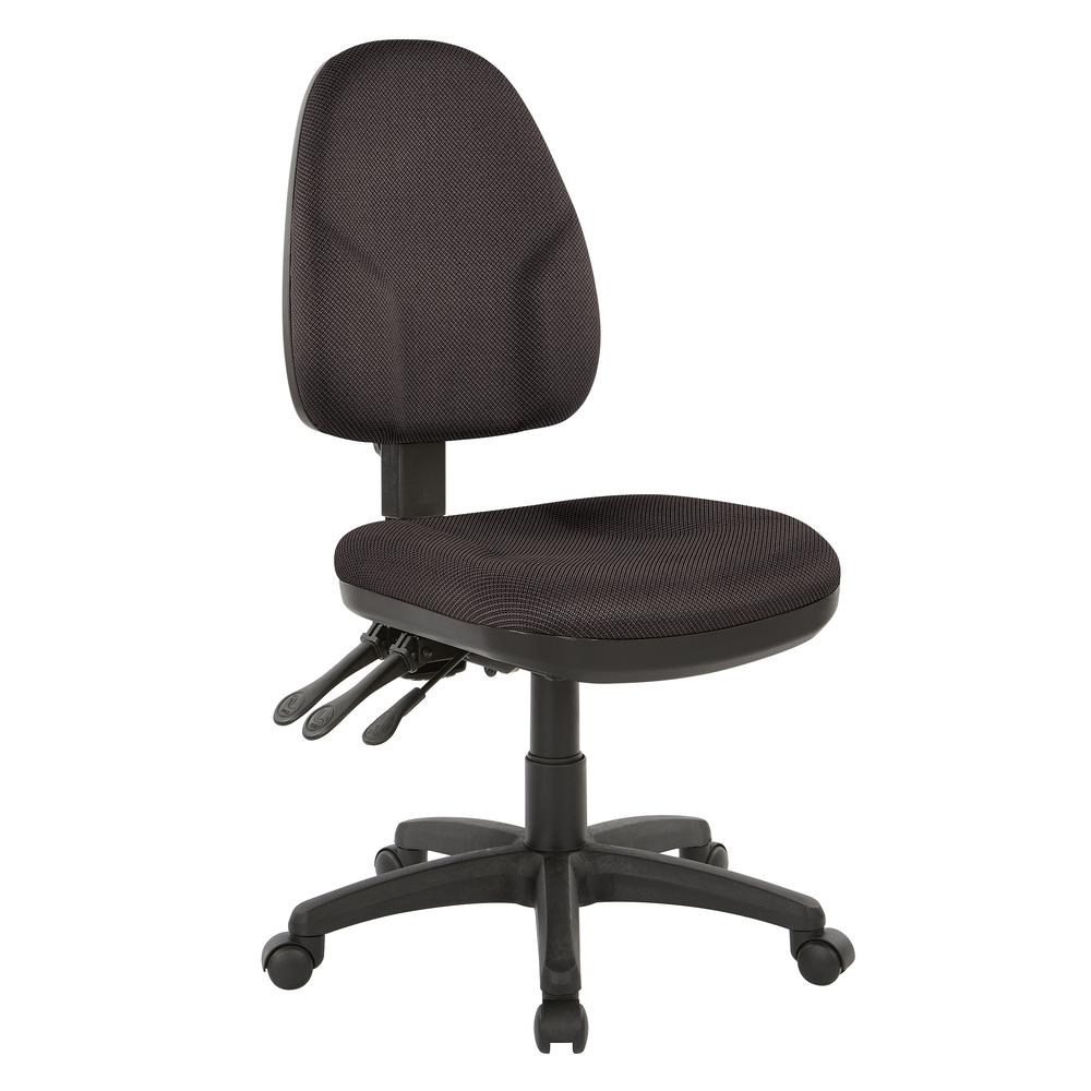 Dual Function Ergonomic Chair with Adjustable Back Height in Diamond Jet Dust Fabric, 36420-297