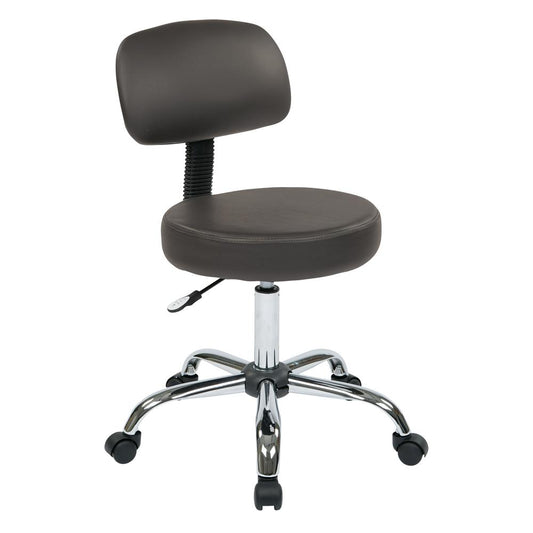 Pneumatic Drafting Chair with Stool and Back. Heavy Duty Chrome Base with Dual Wheel Carpet Casters. Height Adjustment 19.5" to 24.5", ST235V-R111