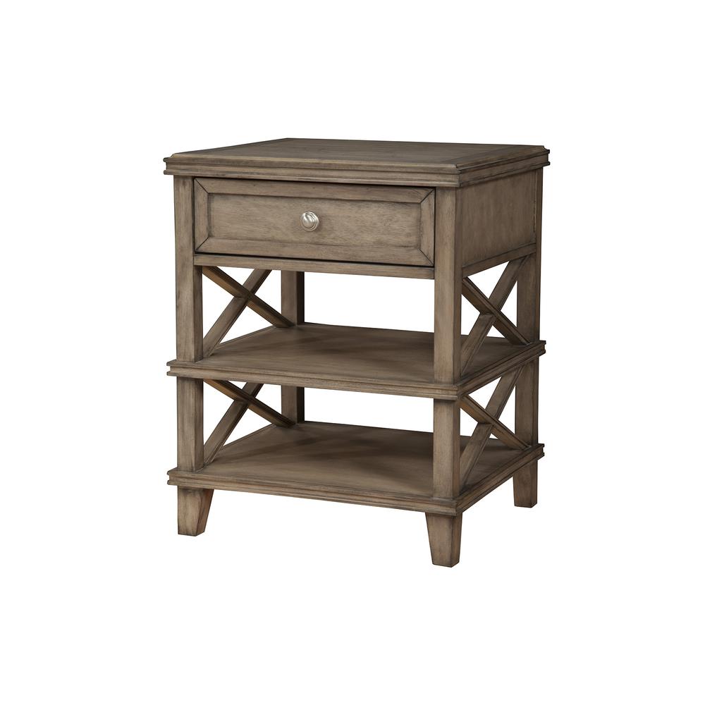 Potter 1 Drawer Nightstand w/2 Shelves, French Truffle