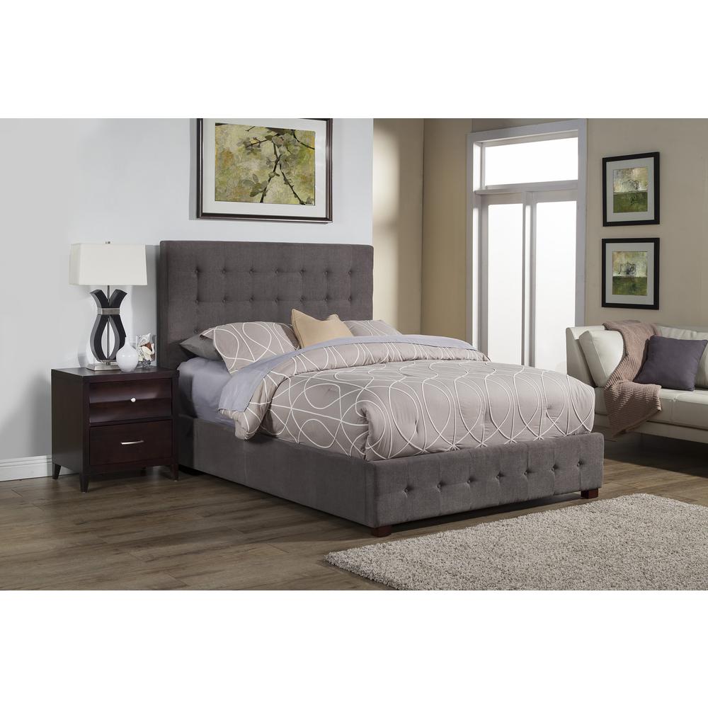 Alma Queen Bed, Charcoal