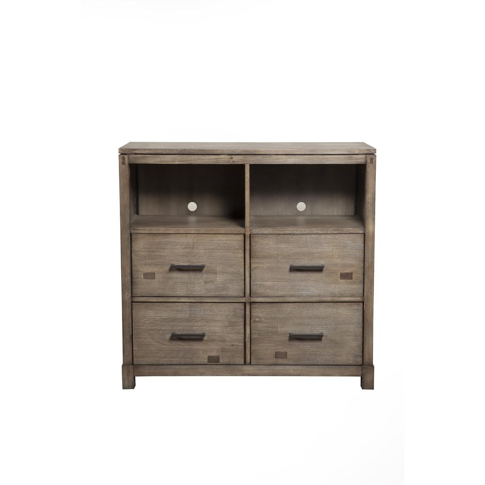 Sydney 4 Drawer TV Media Chest, Weathered Grey