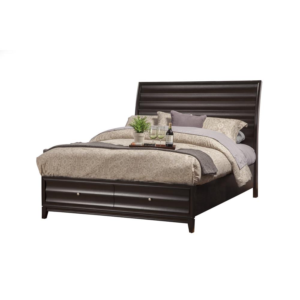 Legacy Queen Storage Bed w/2 Drawers, Black Cherry