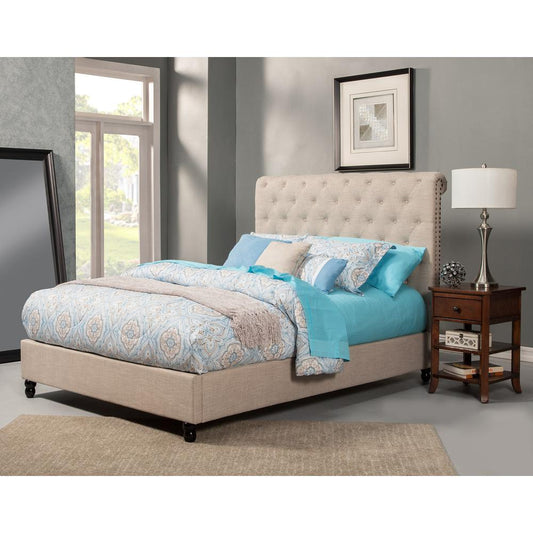 Chloe California King Bed, Light Grey