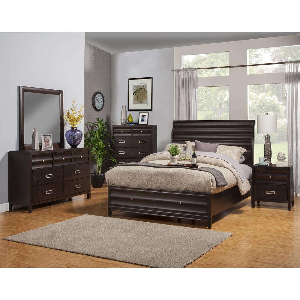 Legacy California King Storage Bed, Black Cherry