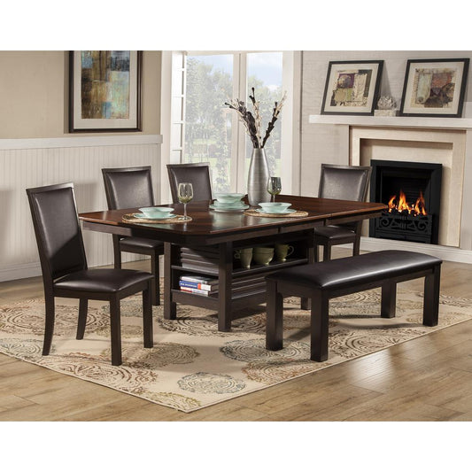 Davenport Dining Table, Espresso w/Walnut Top