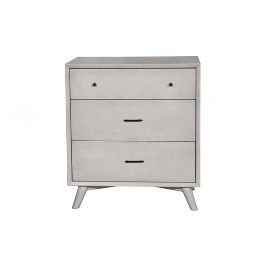 Flynn Mid Century Modern 3 Drawer Small Chest, Gray