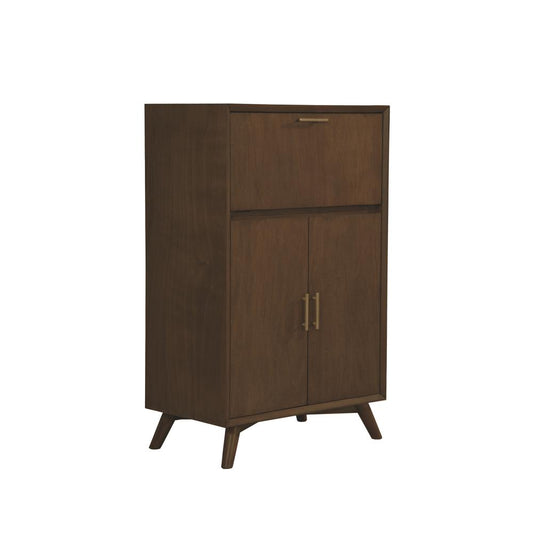 Flynn Large Bar Cabinet w/Drop Down Tray, Walnut