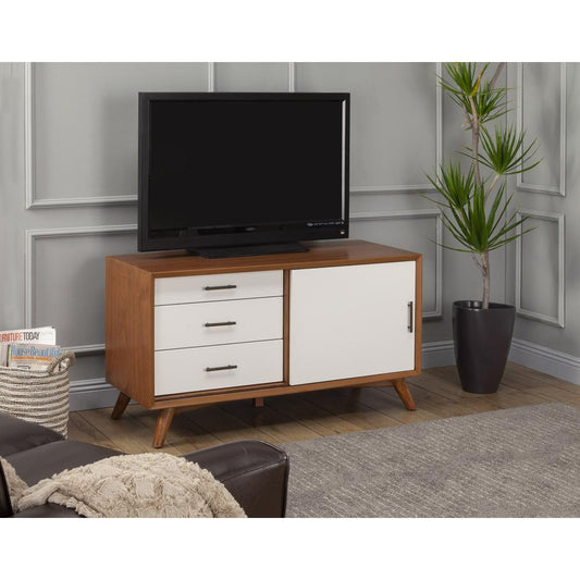 Flynn Small TV Console, Acorn/White