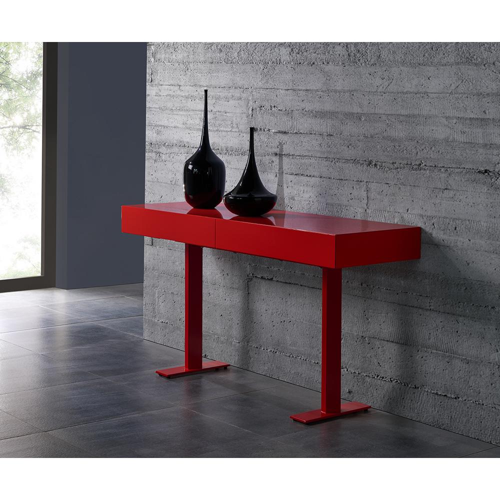 Liam Console, Matte red, one drawer