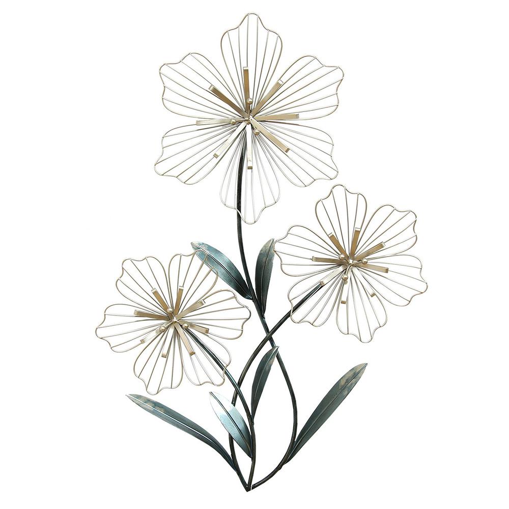 Stratton Home Decor Tri-Flower Wall Decor