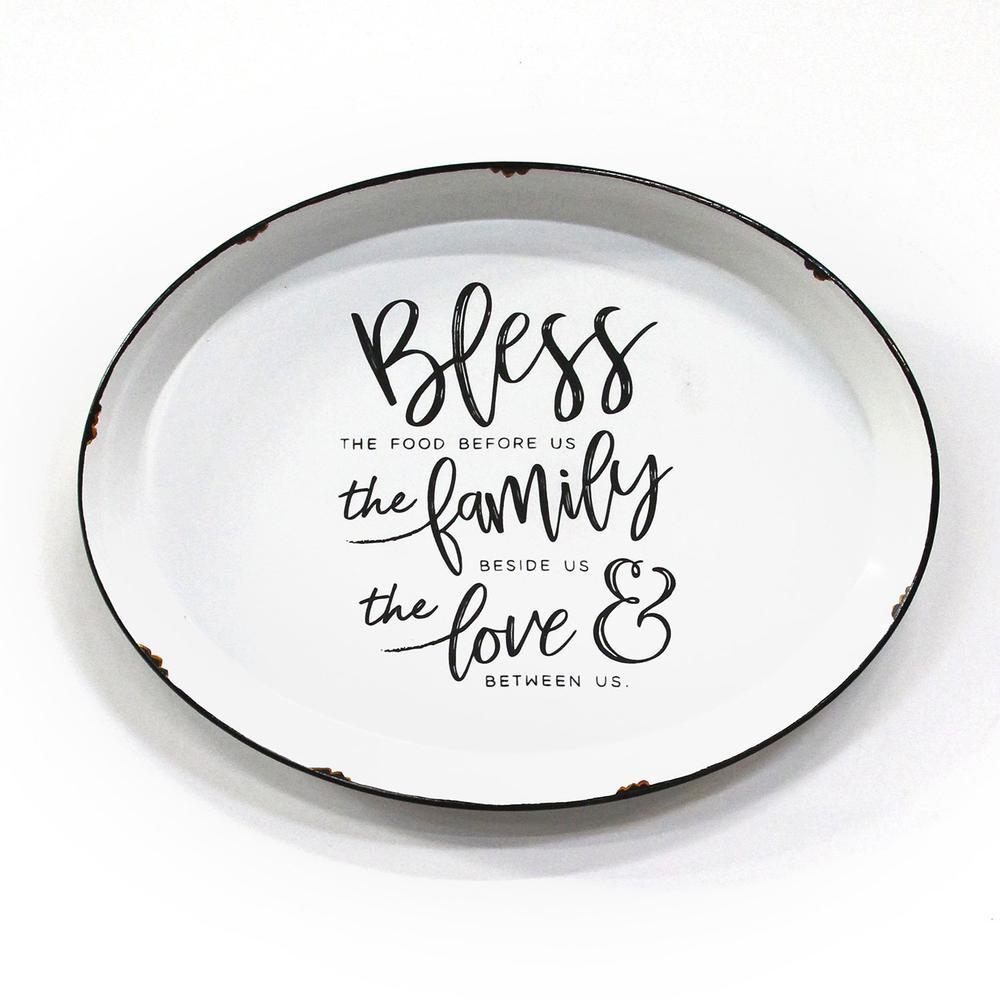 Stratton Home Decor Bless, Family and Love Plate Wall Decor