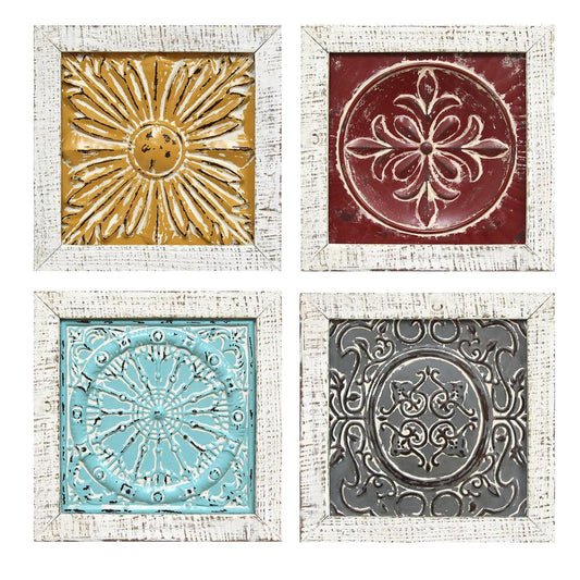 Stratton Home Decor Set of 4 Accent Tile Wall Art