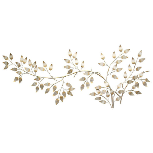 Stratton Home Decor Brushed Gold Flowing Leaves Wall Decor