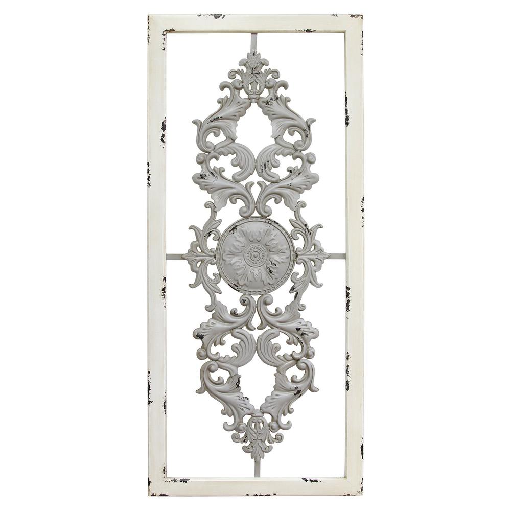 Stratton Home Decor Grey Scroll Panel Wall Decor